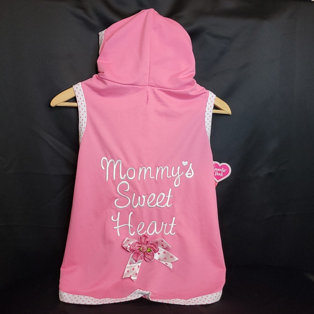 Smoochie Pooch Pink Dog Hoodie Mommy’s Sweet Heart Size XXL